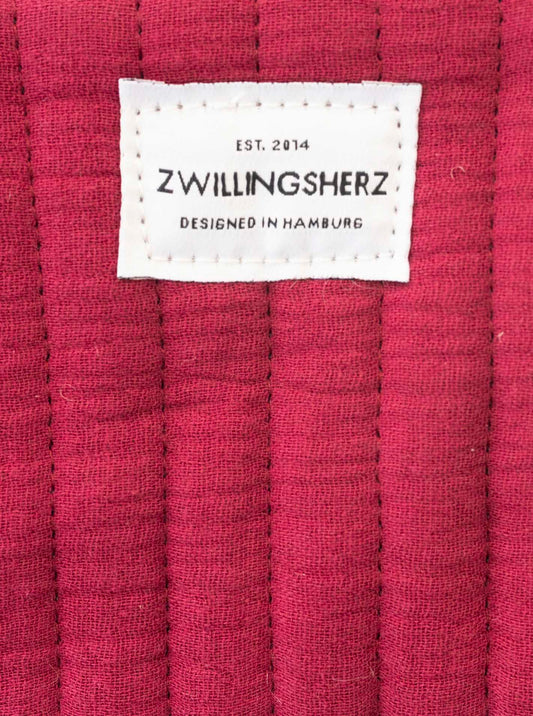 💕 Zwillingsherz Kosmetiktasche "Soft Uni" Bordeaux