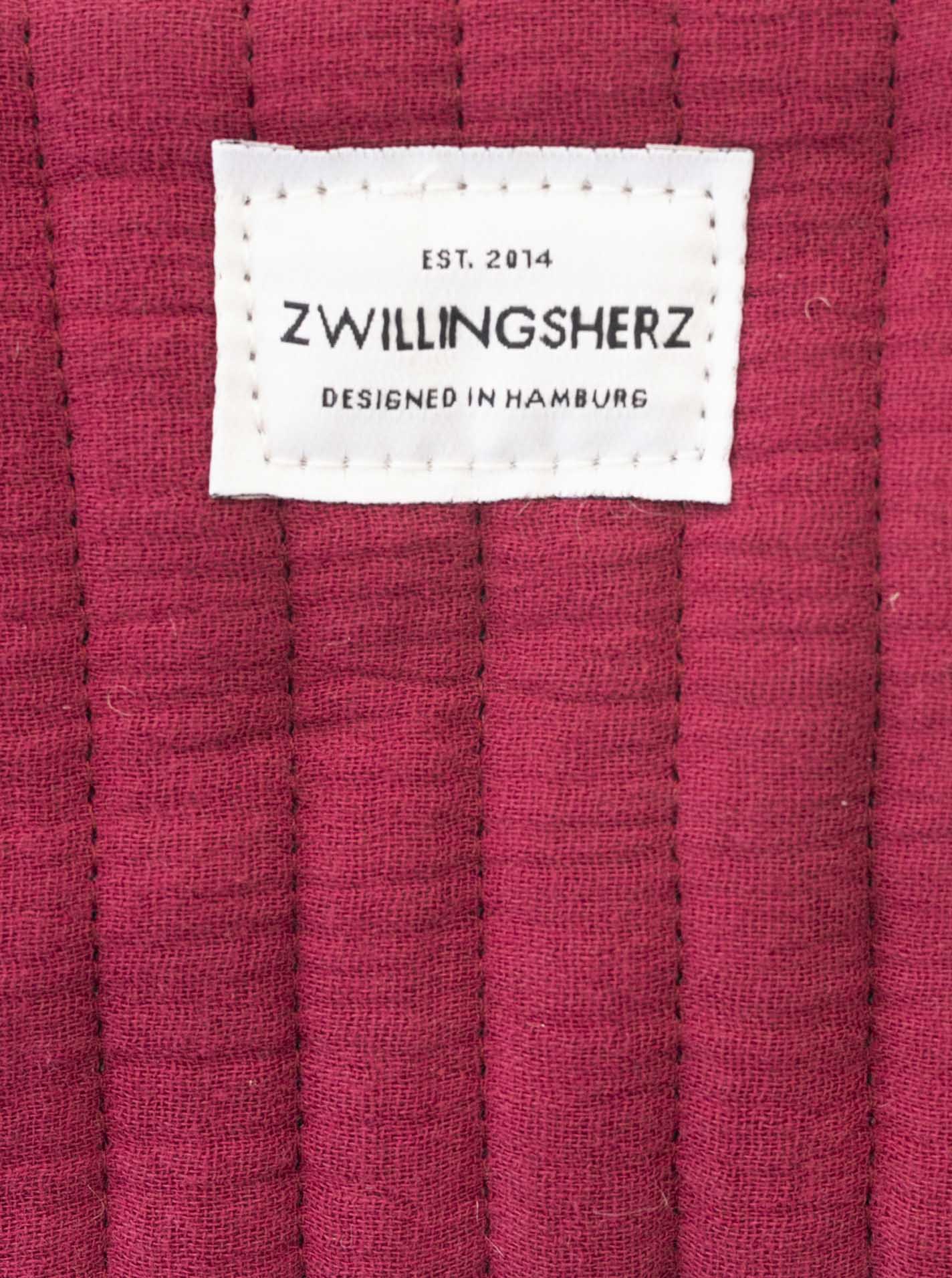 💕 Zwillingsherz Kosmetiktasche "Soft Uni" Bordeaux