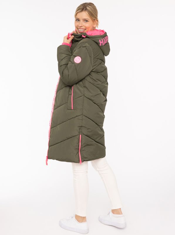 đź’• Zwillingsherz Steppmantel "Happy Vibes" Khaki