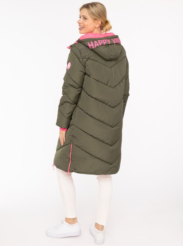 đź’• Zwillingsherz Steppmantel "Happy Vibes" Khaki
