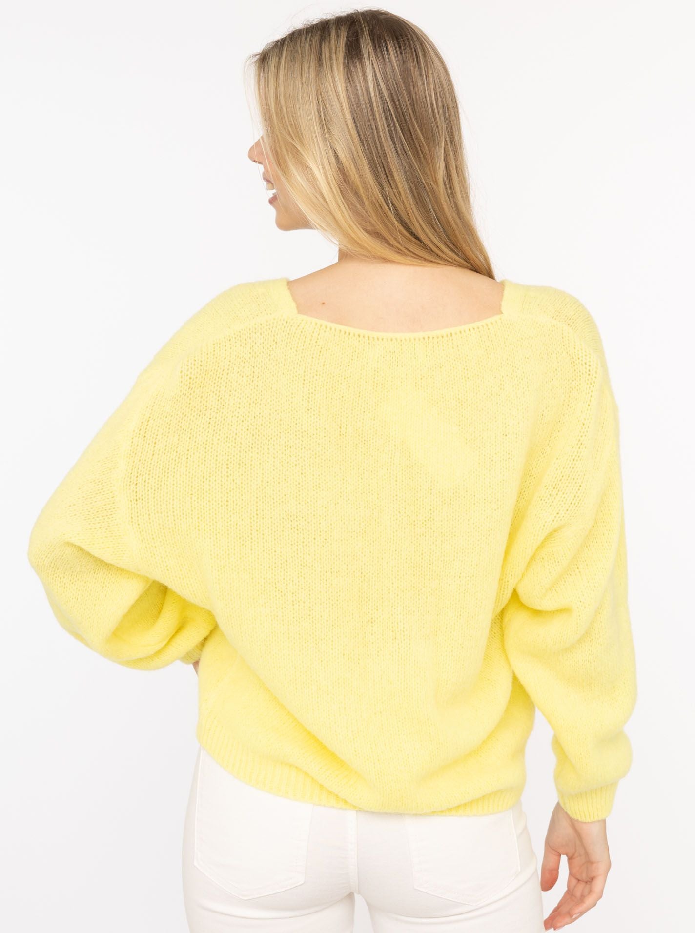 💕 Zwillingsherz Strickjacke kurz "Uni" Wolle Gelb