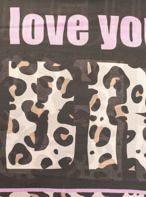 💕 Zwillingsherz Schal "Lettering" Viskose Mix Schwarz