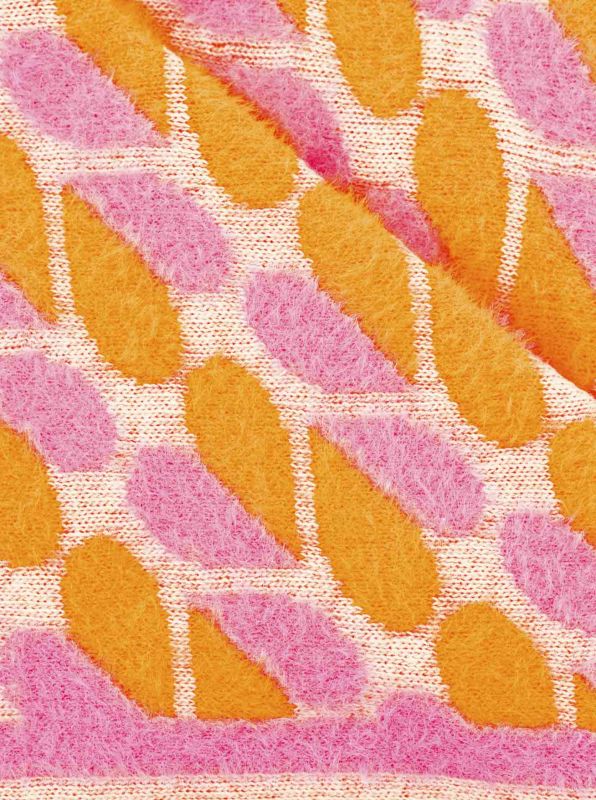 💕 Zwillingsherz Dreieckstuch "Herz" Wolle Kaschmir Pink Orange