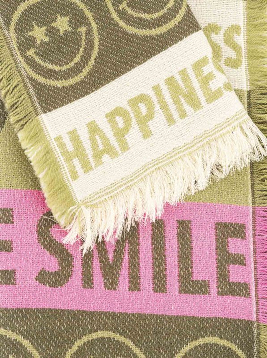 💕 Zwillingsherz Schal "Happiness" Baumwolle Wolle Olive