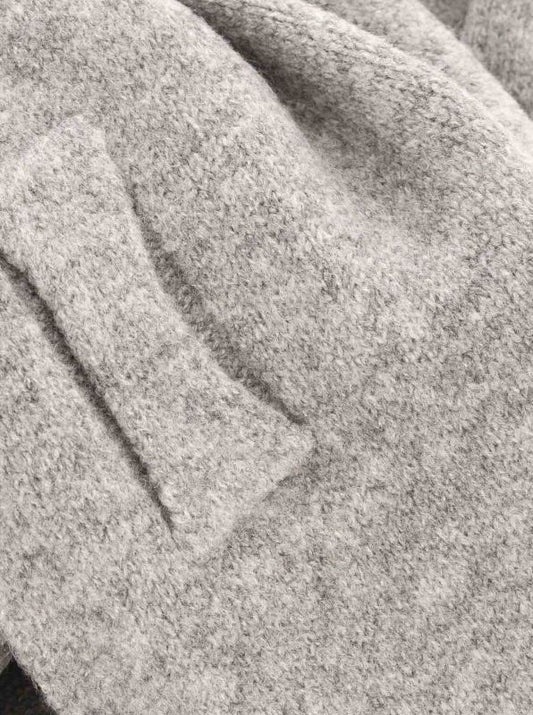 💕 Zwillingsherz Dreieckstuch "Wollmix Uni" Grau