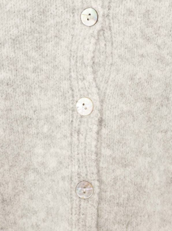 💕 Zwillingsherz Cardigan "Knöpfe" Strickjacke Wollmix Hellgrau