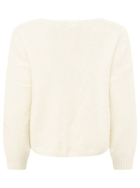💕 Zwillingsherz Cardigan "Knöpfe" Strickjacke Wollmix Wollweiß