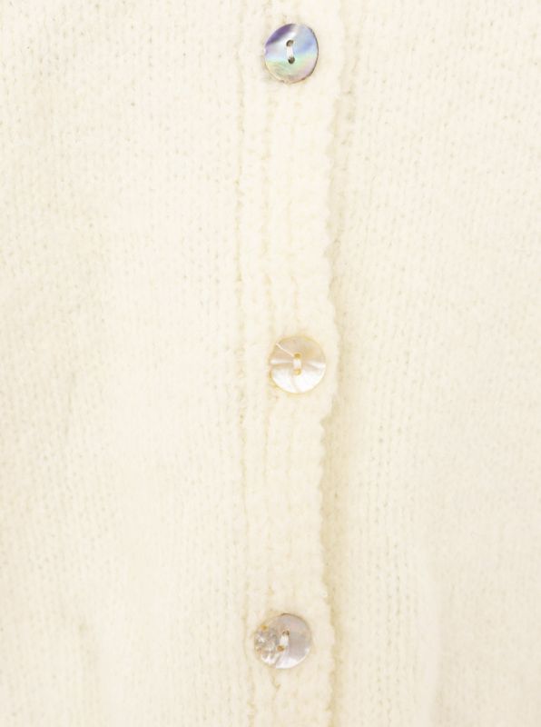 💕 Zwillingsherz Cardigan "Knöpfe" Strickjacke Wollmix Wollweiß