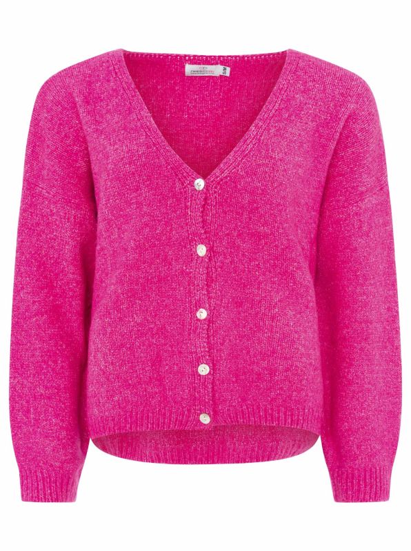 💕 Zwillingsherz Cardigan "Knöpfe" Strickjacke Wollmix Pink