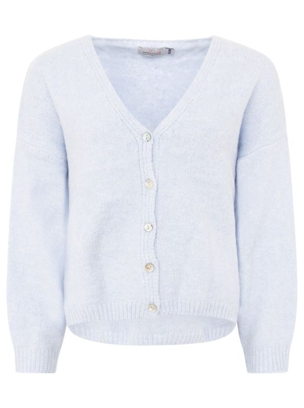 💕 Zwillingsherz Cardigan "Knöpfe" Strickjacke Wollmix Hellblau