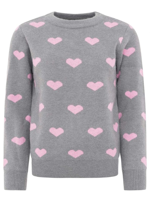 đź’• Zwillingsherz Strickpullover "Multi Herzen" Pullover Grau