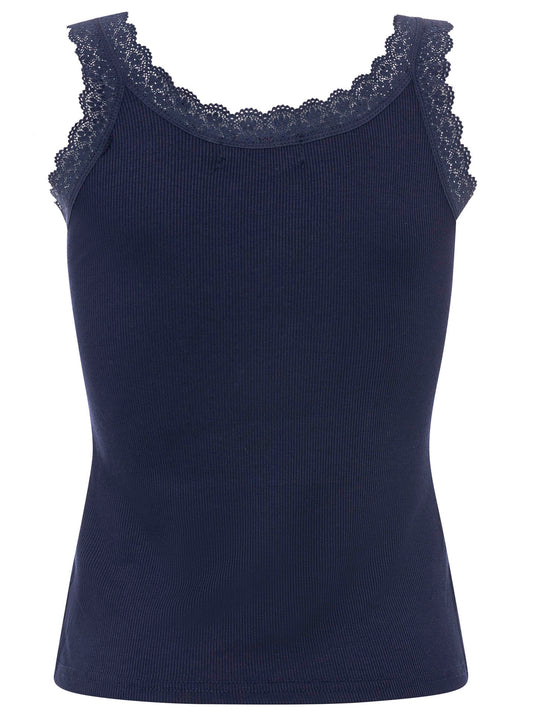 💕 Zwillingsherz Top "Miami" Tanktop Spitze Navy