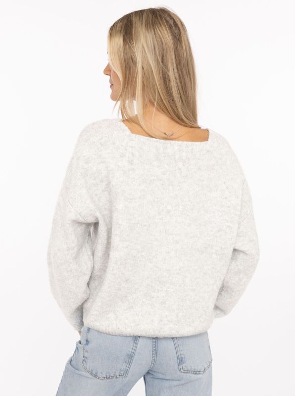 💕 Zwillingsherz Cardigan "Knöpfe" Strickjacke Wollmix Hellgrau