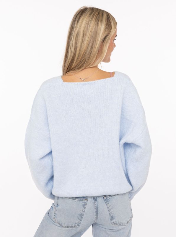 💕 Zwillingsherz Cardigan "Knöpfe" Strickjacke Wollmix Hellblau