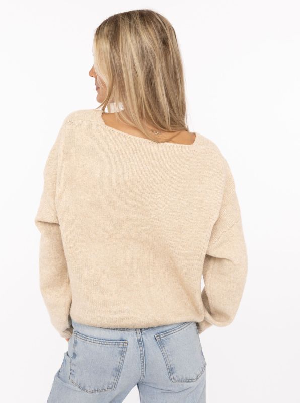 💕 Zwillingsherz Cardigan "Knöpfe" Strickjacke Wollmix Beige