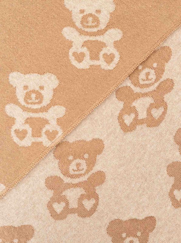 💕 Zwillingsherz Dreieckstuch "Teddy Herz" Baumwolle Beige