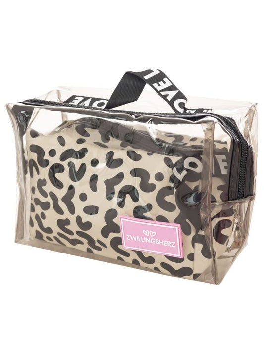 💕 Zwillingsherz Kosmetiktasche 2 in 1 Bag "Vibes" Schwarz