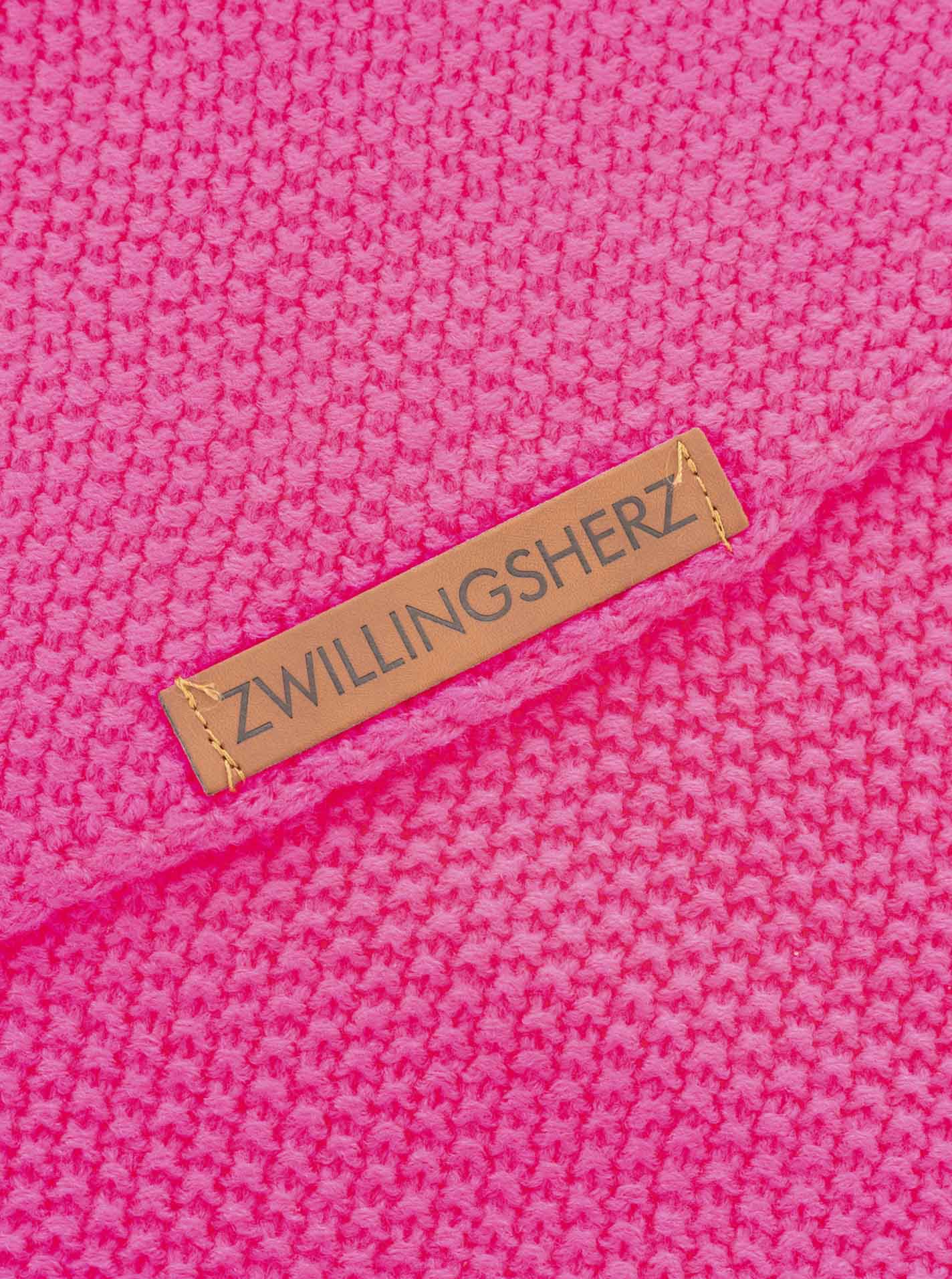 💕 Zwillingsherz Dreieckstuch "Uni & Patch" Neonpink