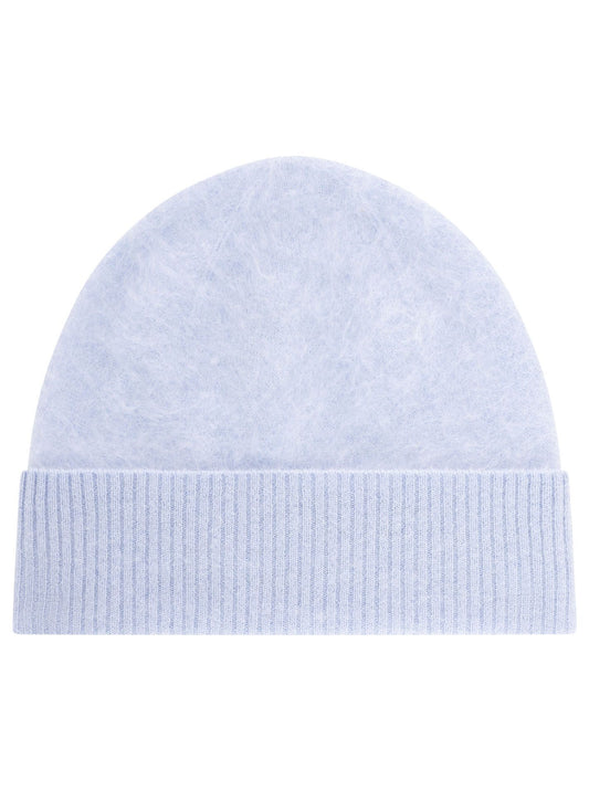 💕 Zwillingsherz Mütze Beanie "100 % gebürstetes Kaschmir" Hellblau