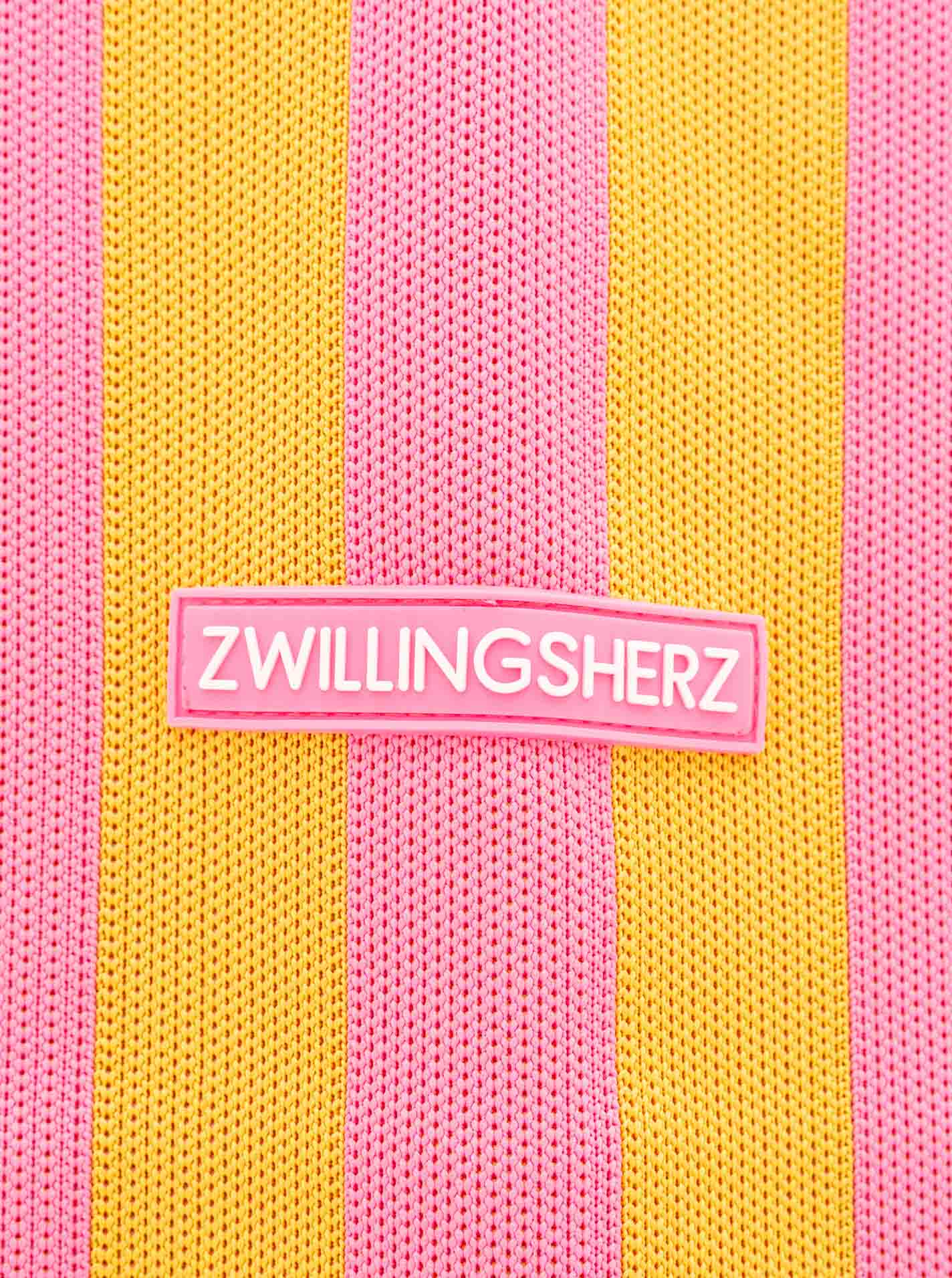 đź’• Zwillingsherz Tasche Shopper "Streifen & Patch" Mehrfarbig