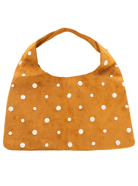 💕 Zwillingsherz Velour Shopper "Metall" Braun