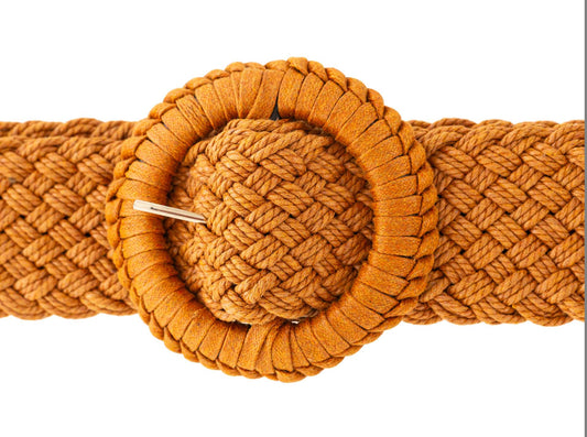 Gürtel "Breit geflochten" Flechtgürtel Cognac