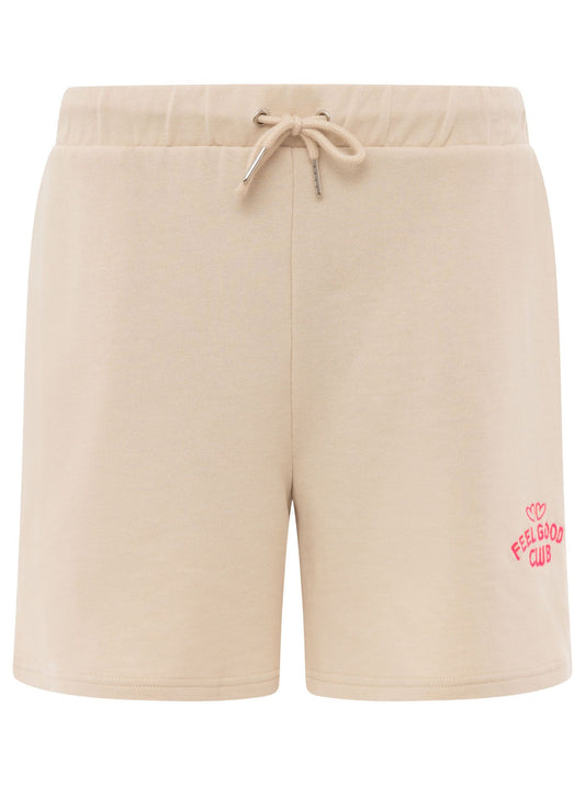 💕 Zwillingsherz Shorts "Feel Good Club" Beige