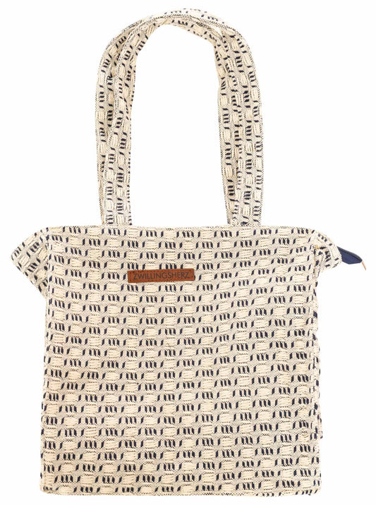 💕 Zwillingsherz Shopper "Strickmuster" Navy
