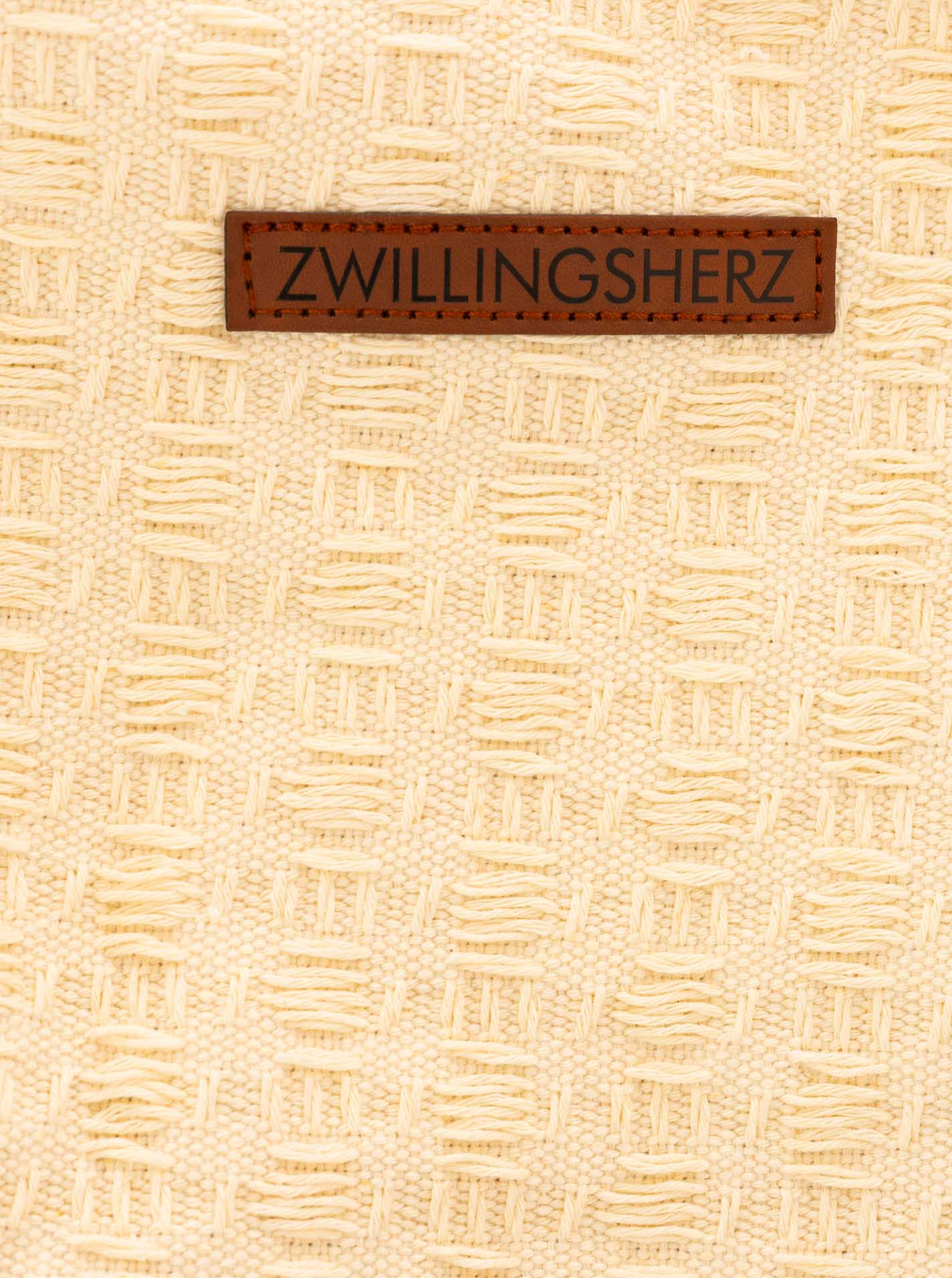 đź’• Zwillingsherz Shopper "Strickmuster" Beige