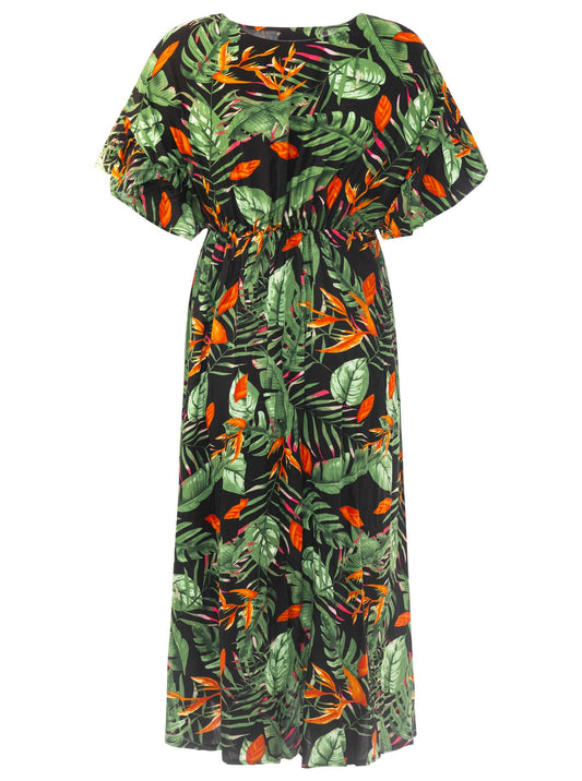 💕 Zwillingsherz Maxikleid "Dschungel" Schwarz