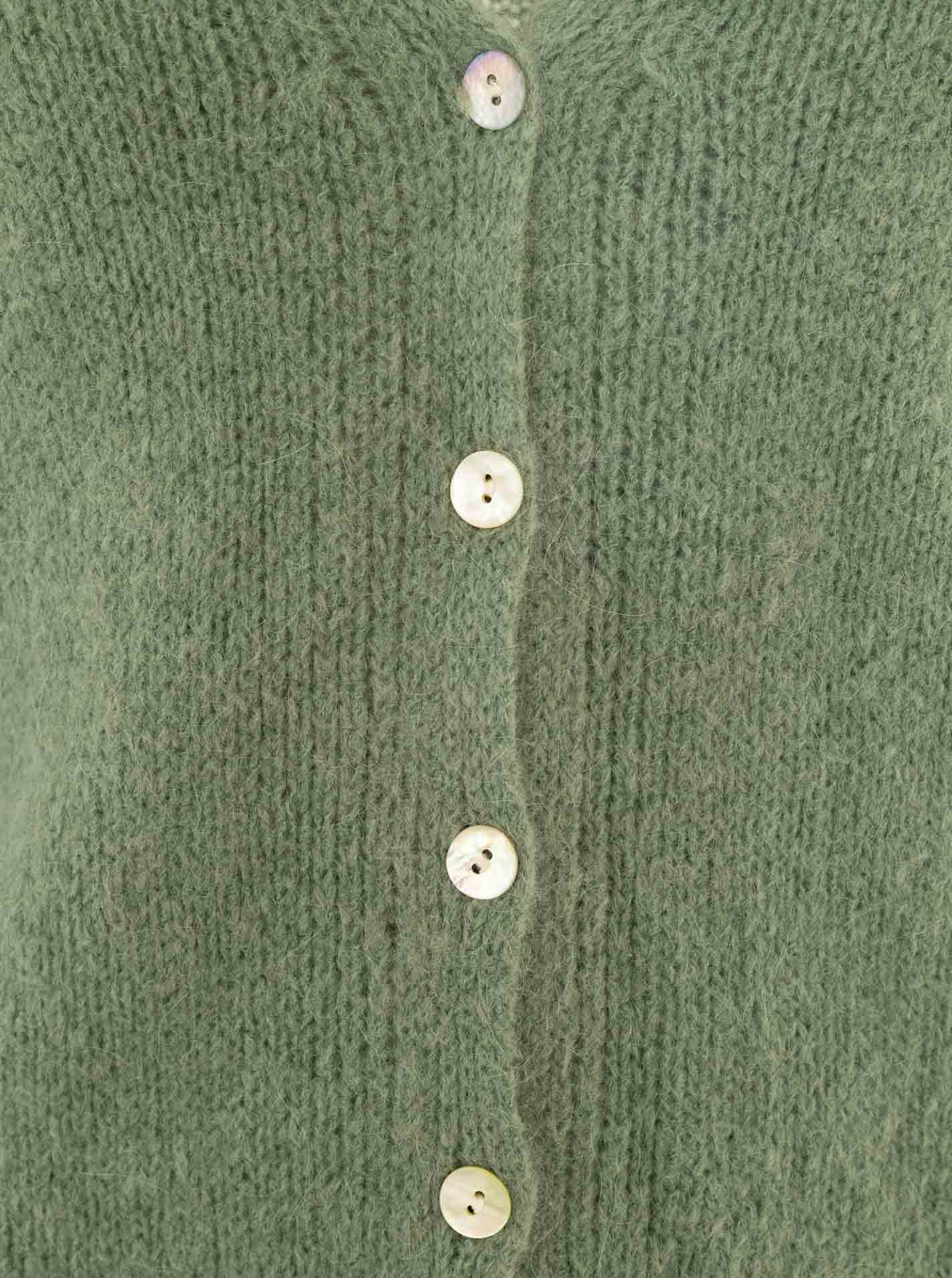 💕 Zwillingsherz Strickjacke kurz "Venedig" Wolle Salbei