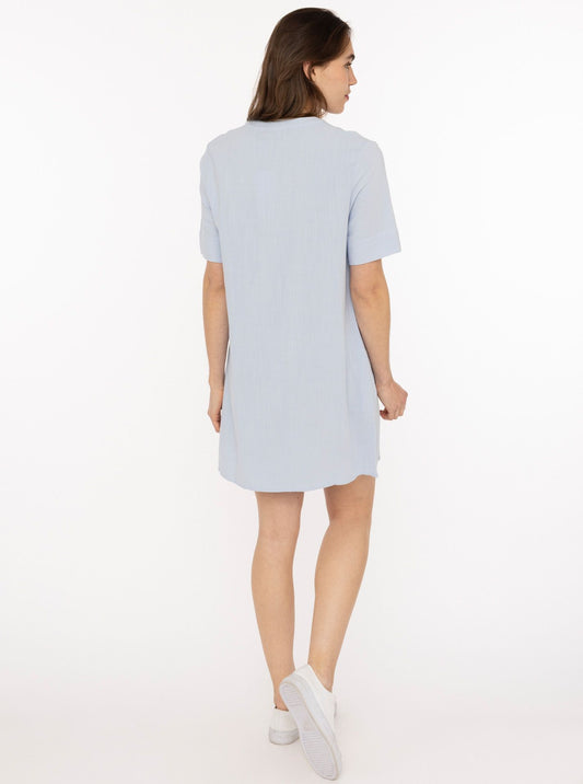 💕 Zwillingsherz Tunika Leinenmix "Uni" Hellblau