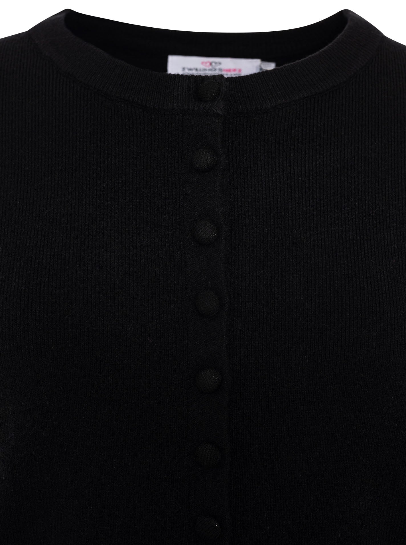 💕 Zwillingsherz Cardigan mit Knöpfen "Uni" Schwarz