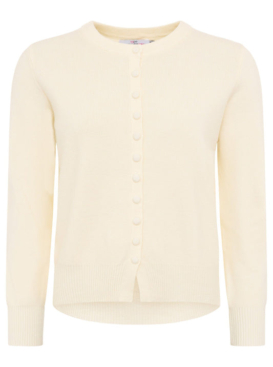 💕 Zwillingsherz Cardigan mit Knöpfen "Uni" Wollweiß