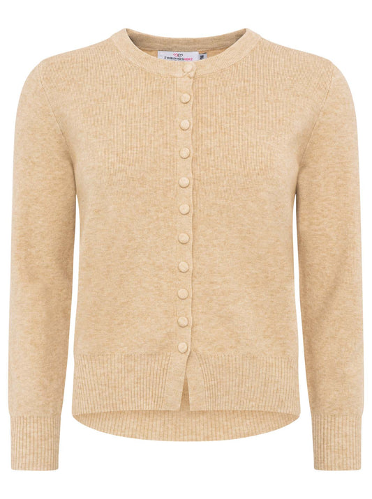 💕 Zwillingsherz Cardigan mit Knöpfen "Uni" Beige