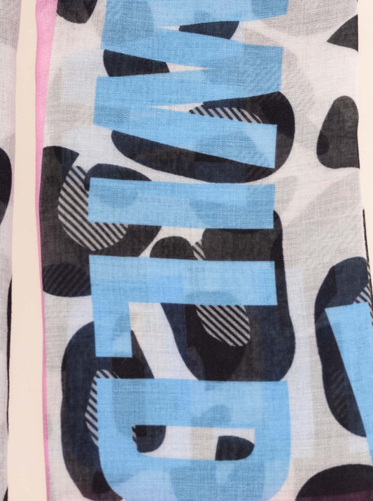 💕 Zwillingsherz Schal "Wild Leo" Viskose Mix Blau Pink