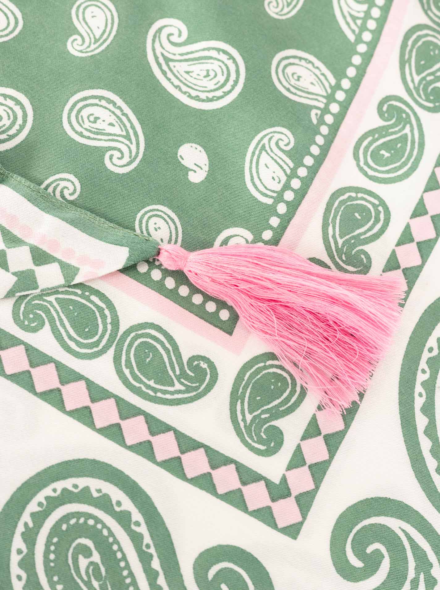 đź’• Zwillingsherz Dreieckstuch "Geometric Paisley" Organic Bamboo GrĂĽn