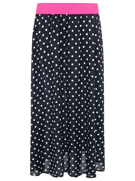 💕 Zwillingsherz Rock "Dots Allover" Schwarz
