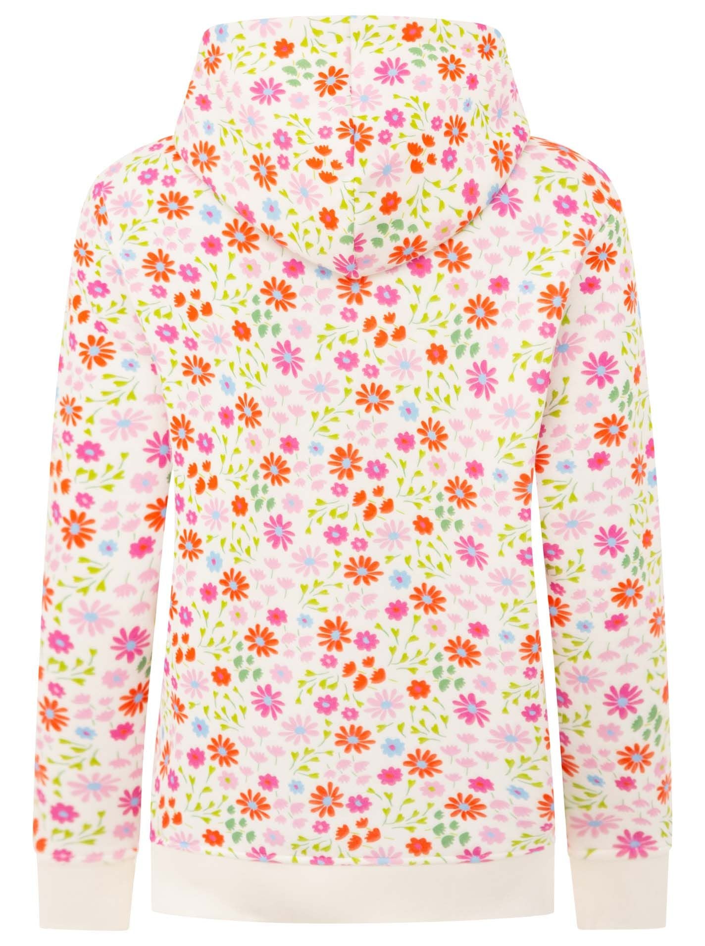 đź’• Zwillingsherz Hoodie "AOP Flower Happy Vibes" Bunt