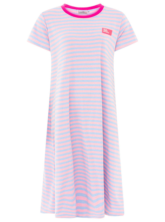 💕 Zwillingsherz Sweat Kleid "Neon Streifen" Hellblau