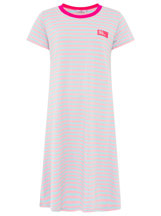 💕 Zwillingsherz Sweat Kleid "Neon Streifen" Türkis