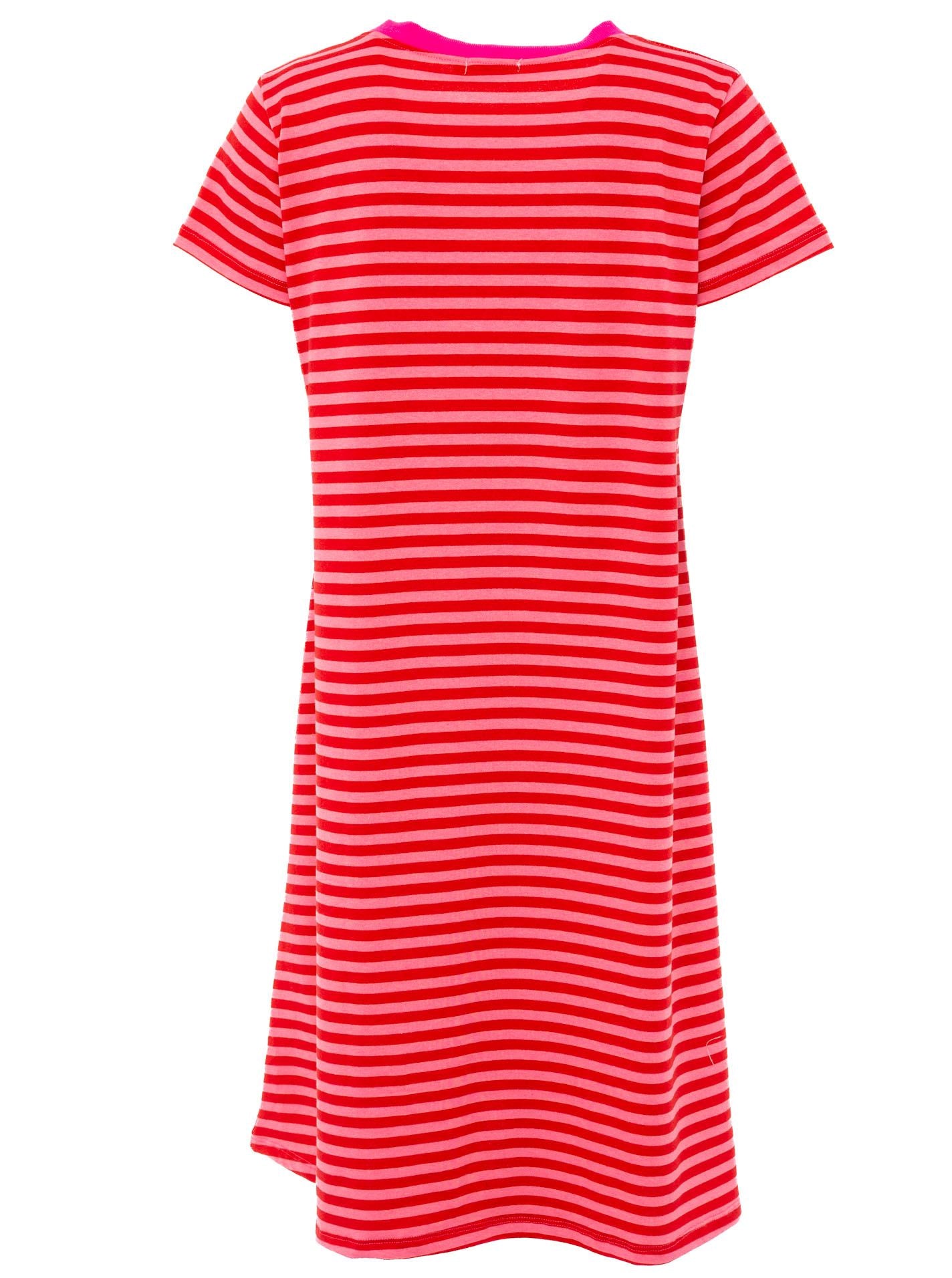 đź’• Zwillingsherz Sweat Kleid "Neon Streifen" Pink Rot
