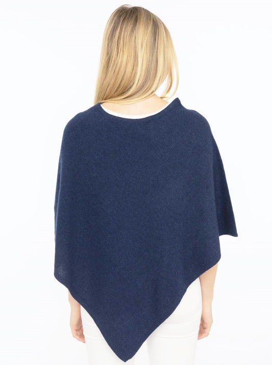 💕 Zwillingsherz Poncho Cape 100 % Kaschmir Cashmere Navy