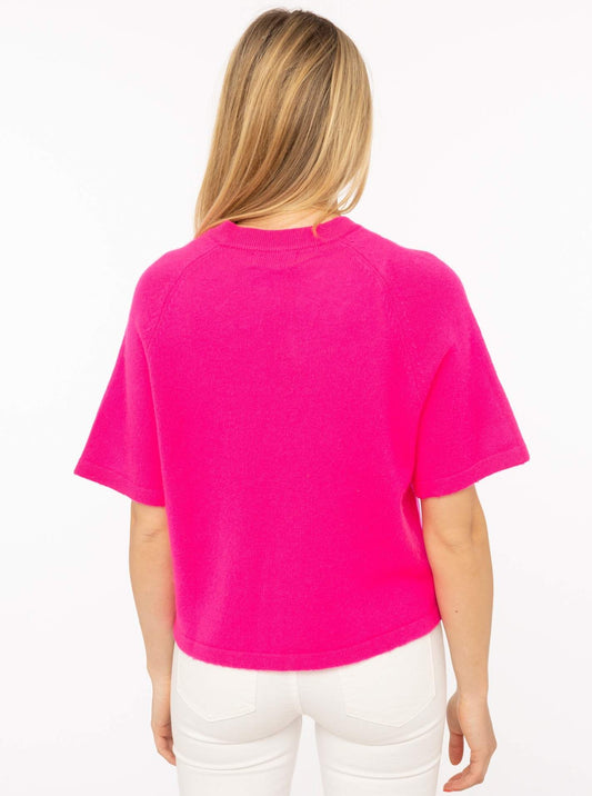💕 Zwillingsherz Pullover Pulli "Boxy" Neonpink