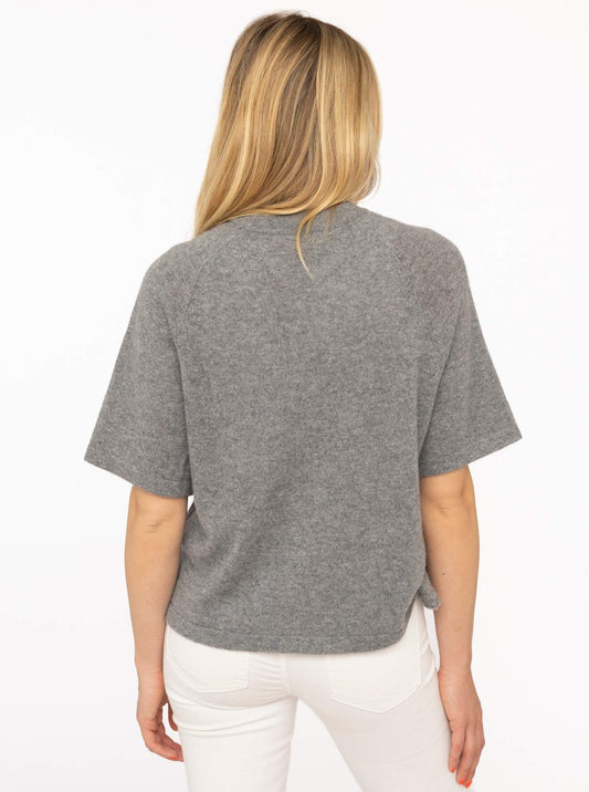 💕 Zwillingsherz Pullover Pulli "Boxy" Mittelgrau