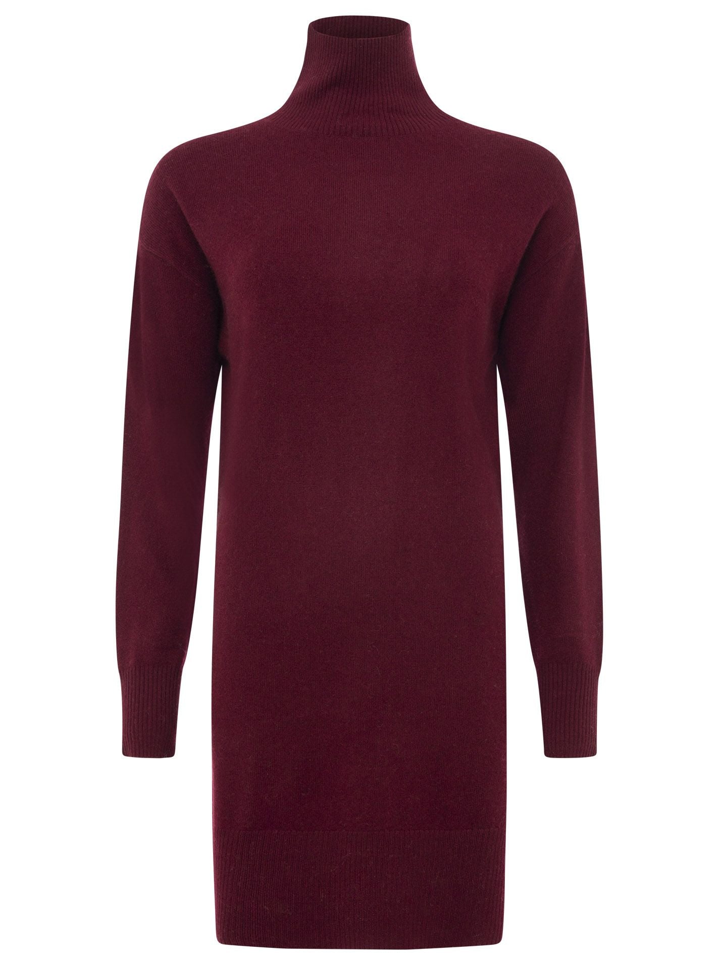 đź’• Zwillingsherz Kleid Strickkleid 100 % Kaschmir "Uni" Bordaux