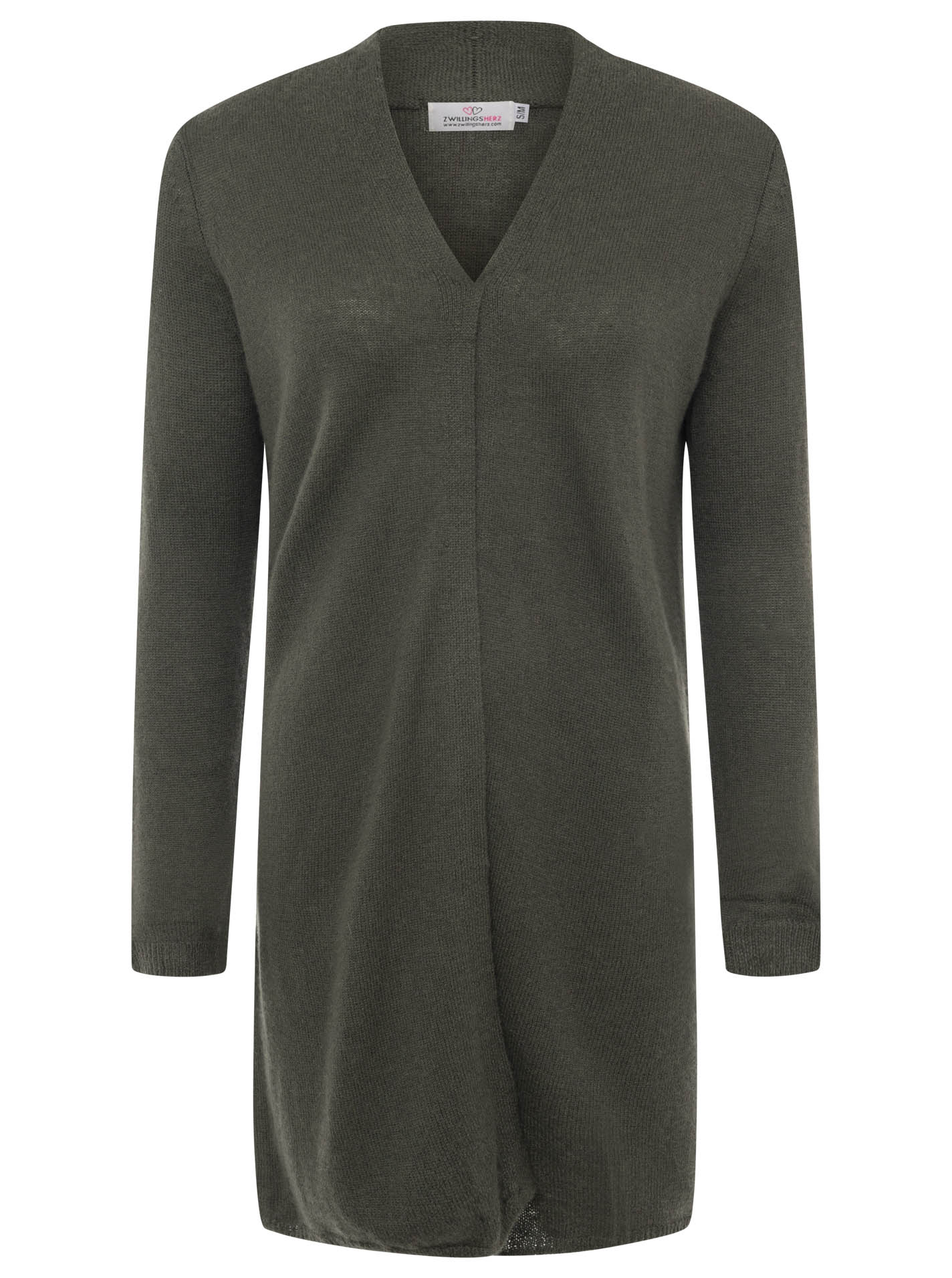 đź’•Zwillingsherz Strickjacke "Graz" 100 % Kaschmir Loose Knit Olive