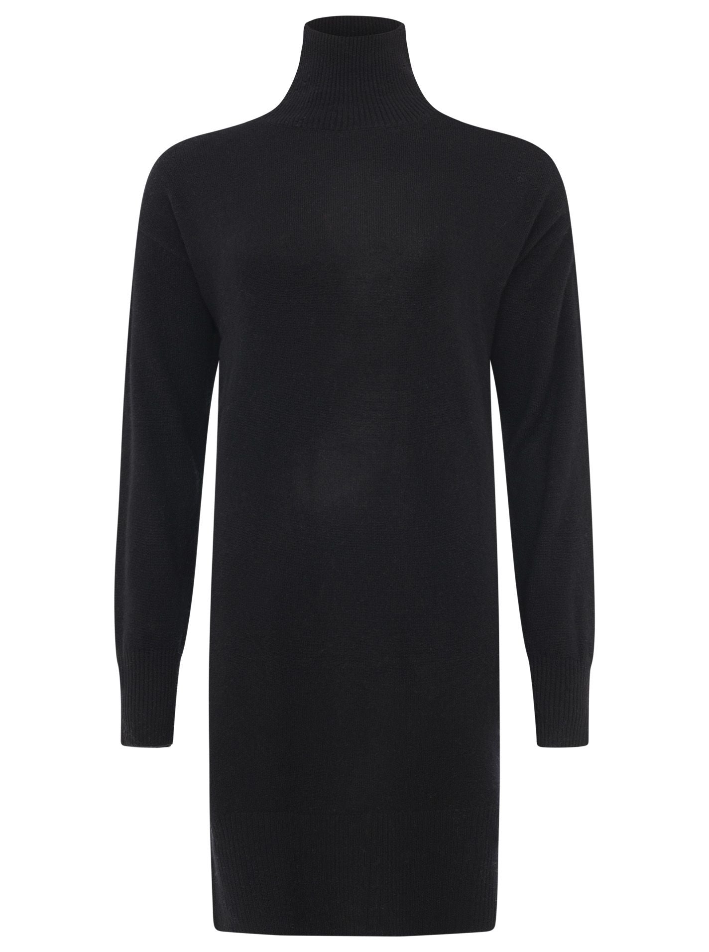 đź’• Zwillingsherz Kleid Strickkleid 100 % Kaschmir "Uni" Schwarz