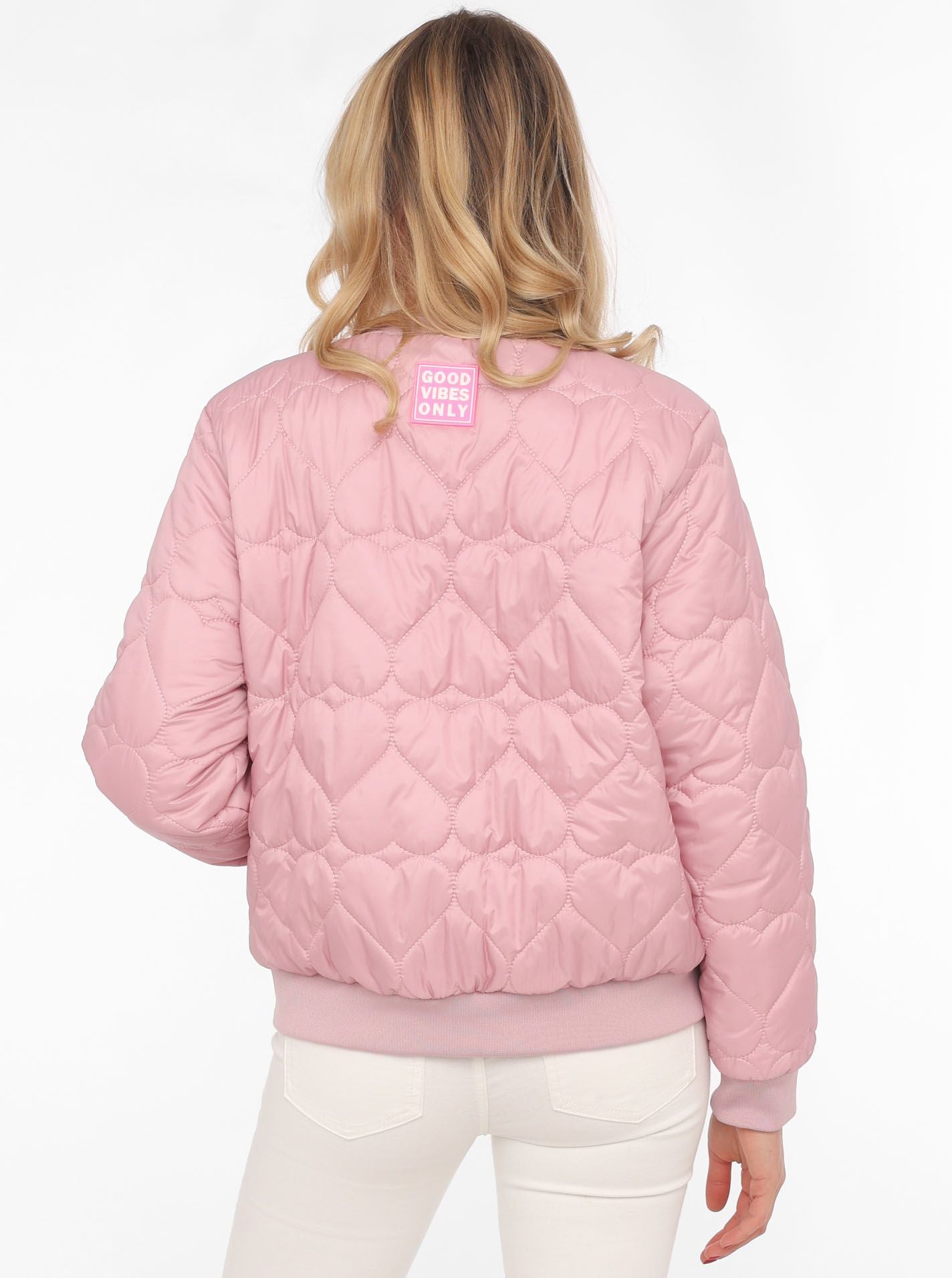 đź’• Zwillingsherz Bomberjacke "Be Happy" Altrosa