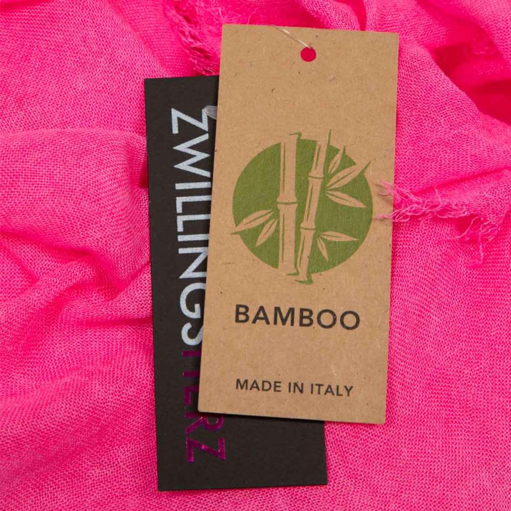 đź’• Zwillingsherz Schal Tuch "Laura" Neonpink Bambus nachhaltig